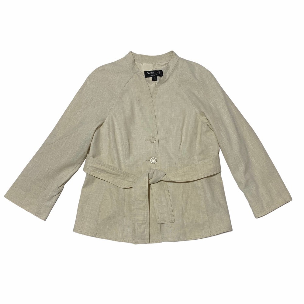 SIGNATURE Larry Levine Beige Pea Coat Size 14